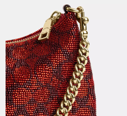 Teri Shoulder Bag In Signature Beaded Satin