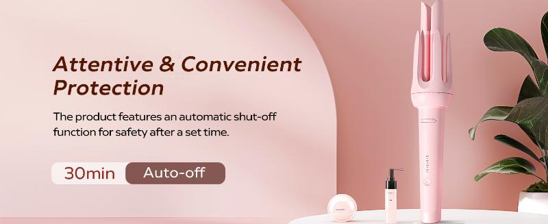 New Upgrade Automatic Curling Iron with 3 Temperatures Frizz-Free Smooth Shiny Hair, Anti-Scald-Tangle for Long Hair Auto Shut-Off Comfortable Hair Care Easy Operation  Hair Styling Tool for Women & Home Use valentine gifts Bidirectional Rotation