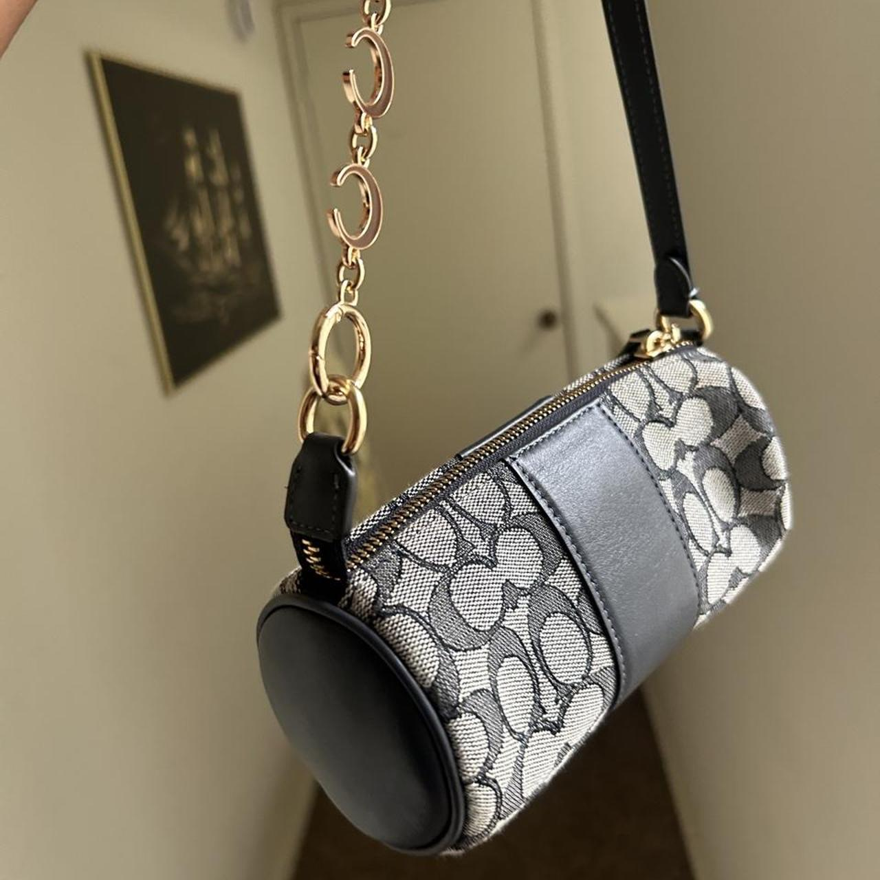 blue & gold monogram shoulder bag 