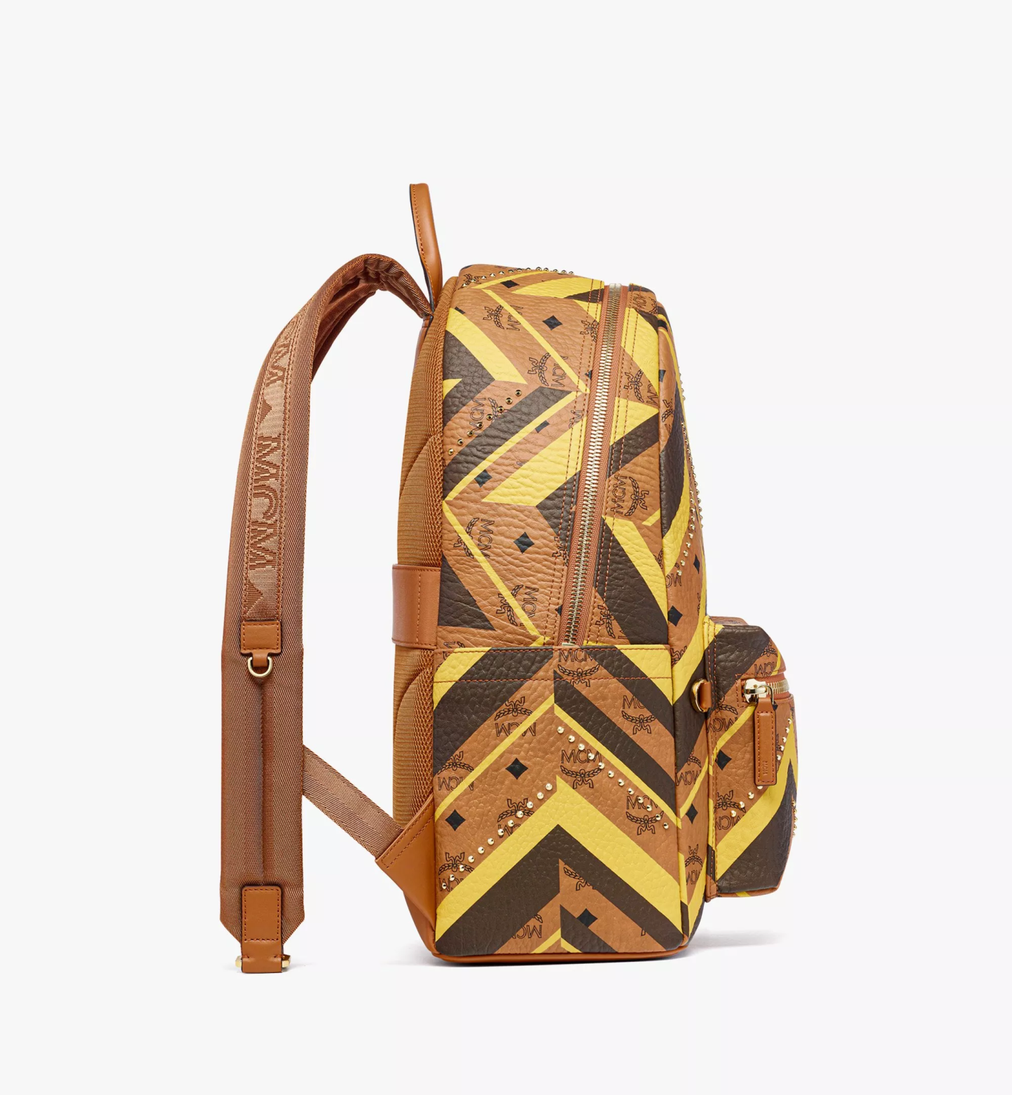 Studded Stark Backpack in Mega Herringbone Visetos（Medium）