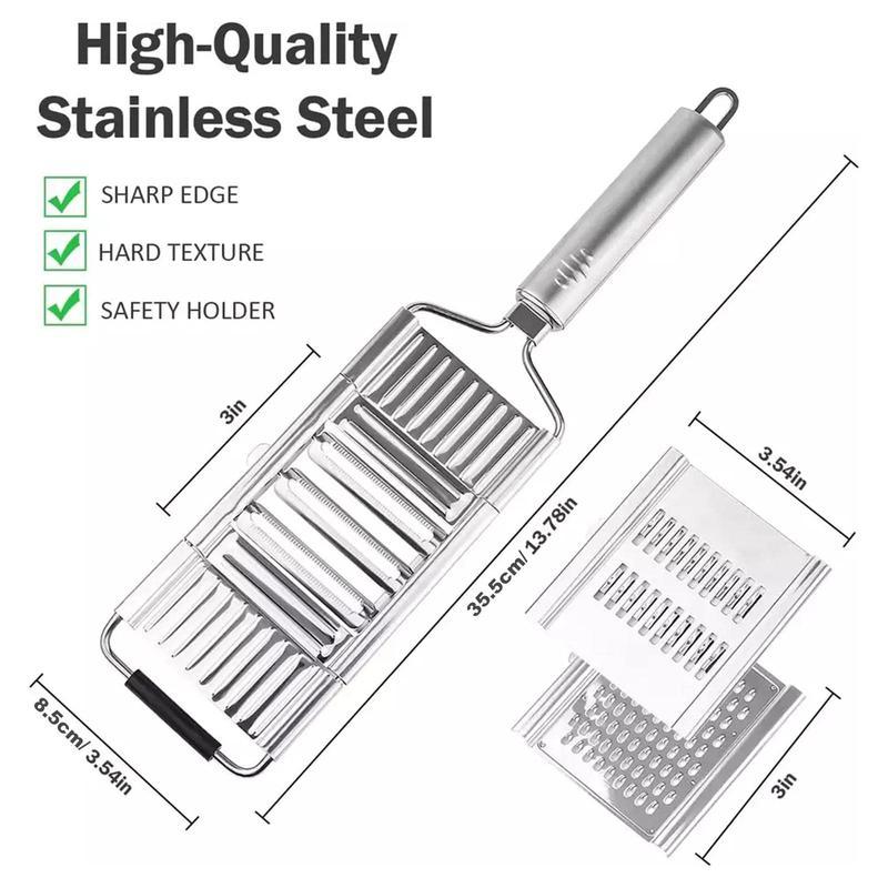Stainless Steel 4 in 1 Multi-Purpose Vegetable Slicer,with 4 Adjustable Blades for Various Vegetables