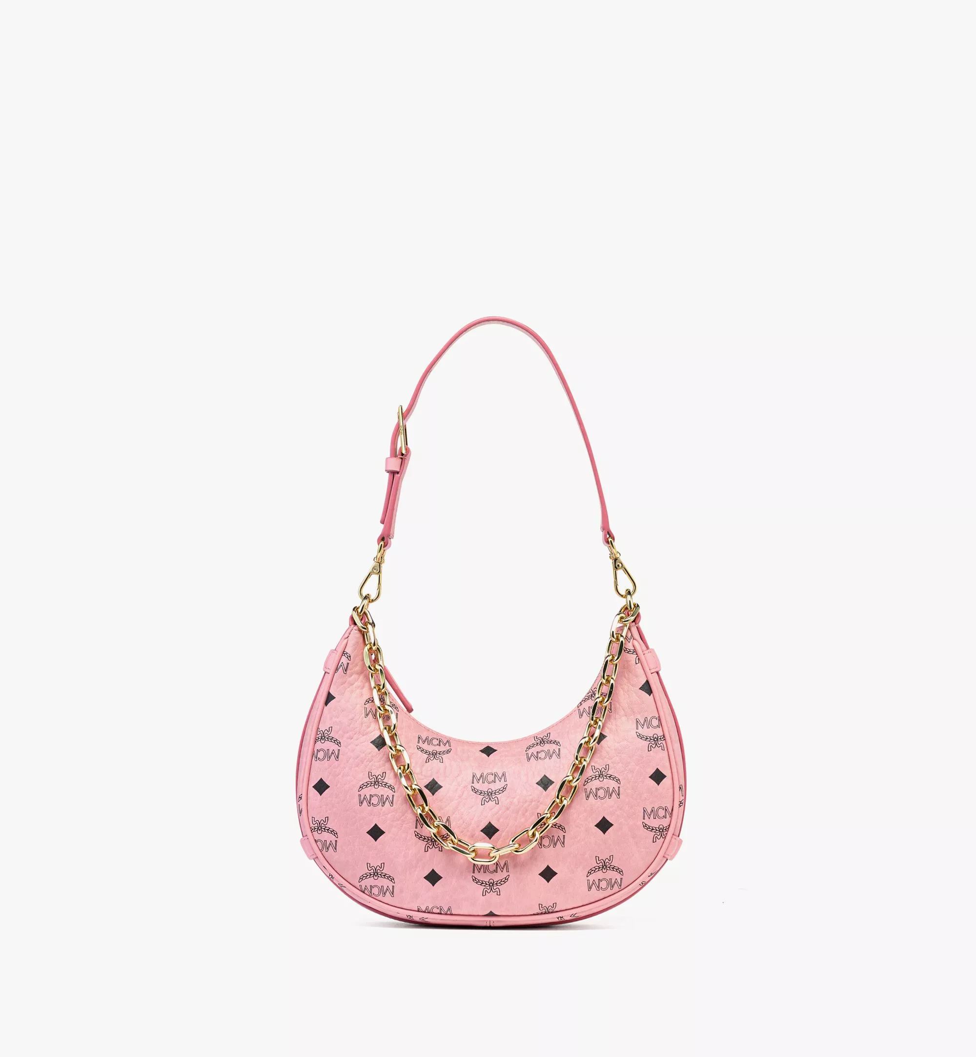 Aren Crescent Hobo Bag in Visetos（Small）