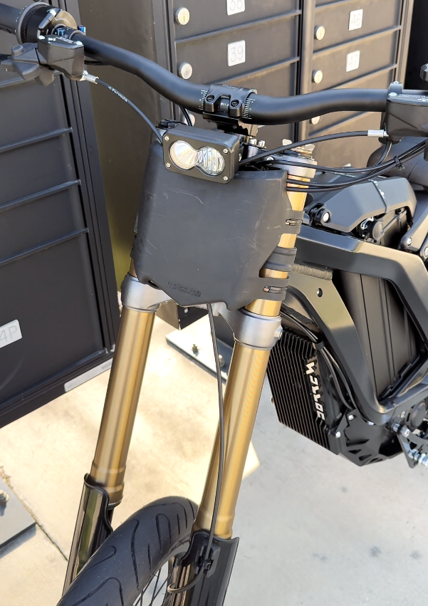Custom Blacked-Out Surron Light Bee X Supermoto | Gold Forks, Dual Headlight, Street-Tire Conversion