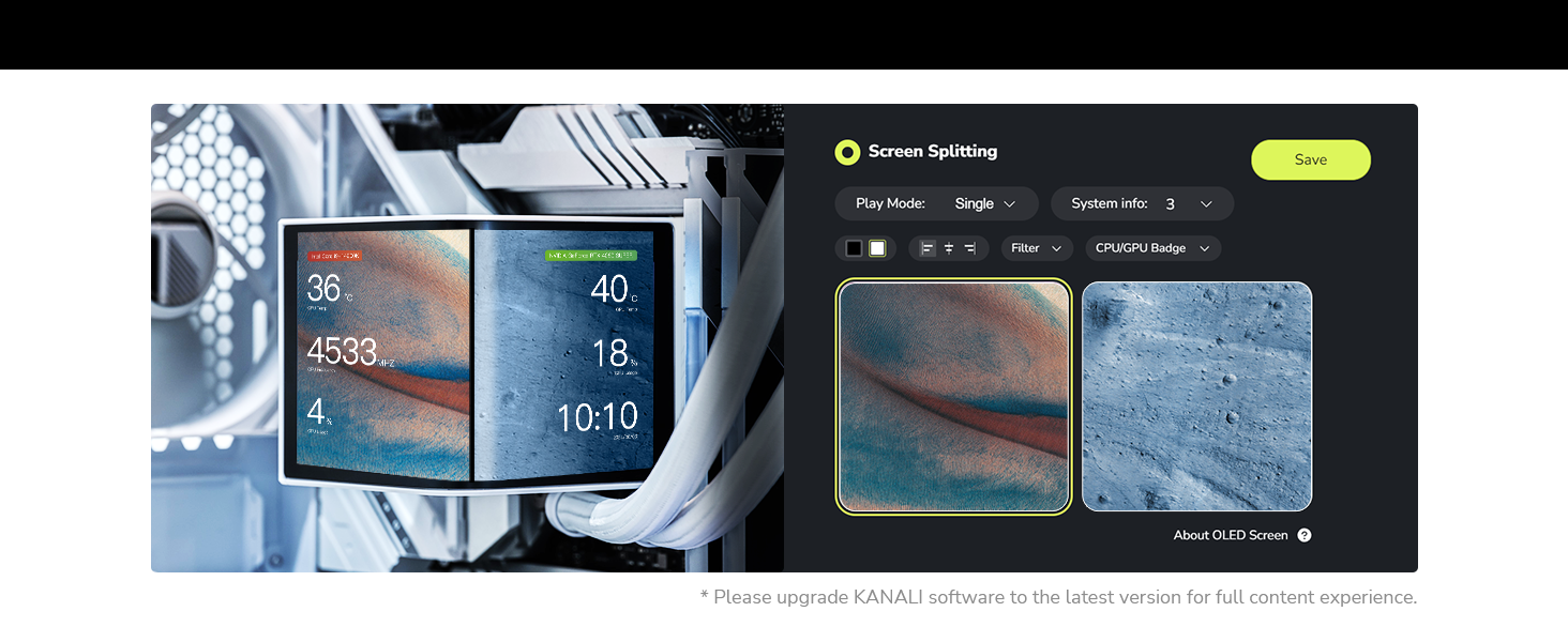 TRYX PANORAMA SE 360 ARGB White AIO Cooler 360mm Split Screen Mode