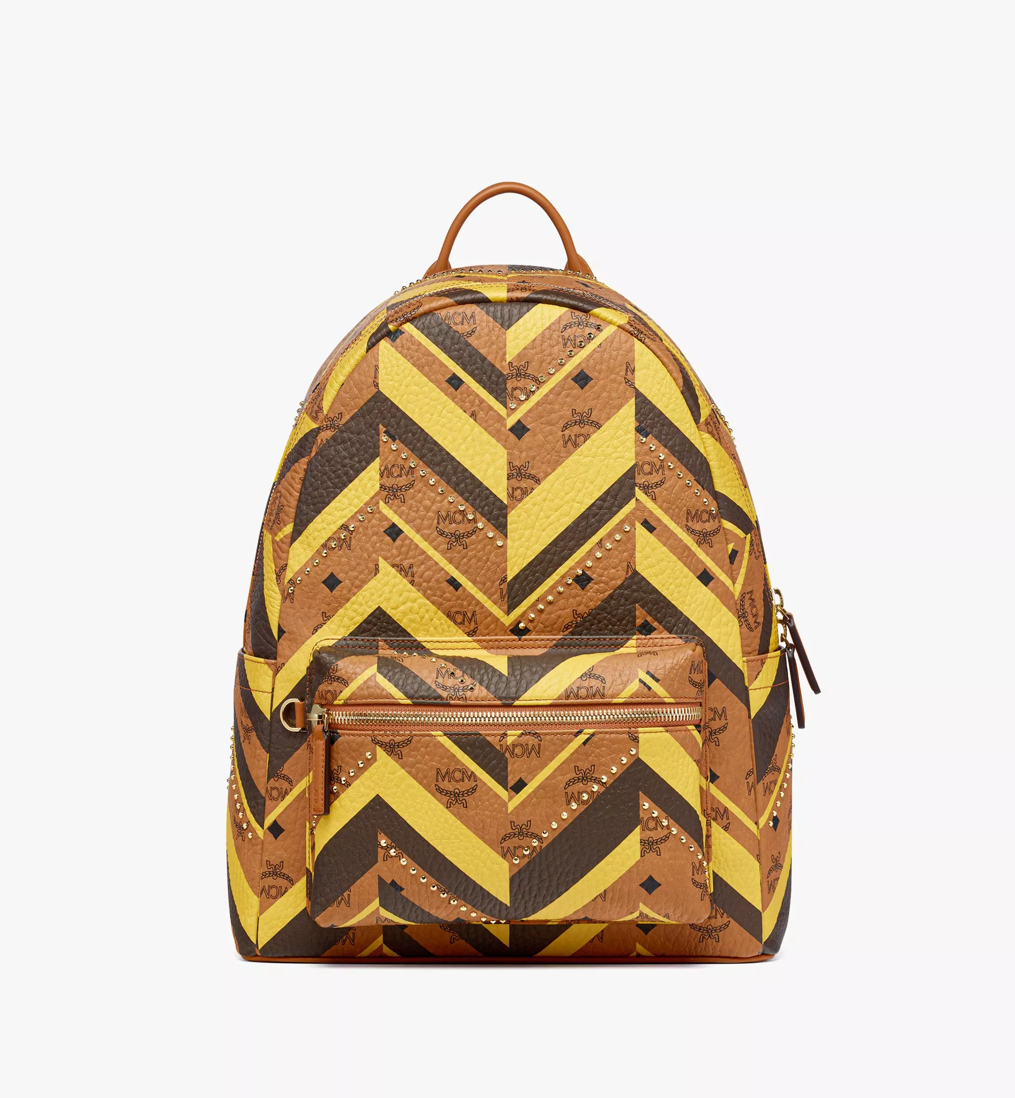Studded Stark Backpack in Mega Herringbone Visetos（Medium）