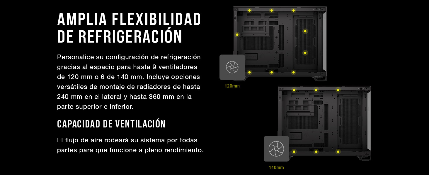 caja AIRFLOW para PC, formato pequeño, caja de doble cámara para PC