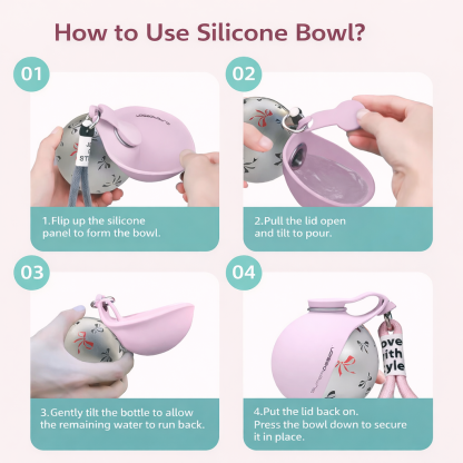 Dog Water Bottle with Bowl