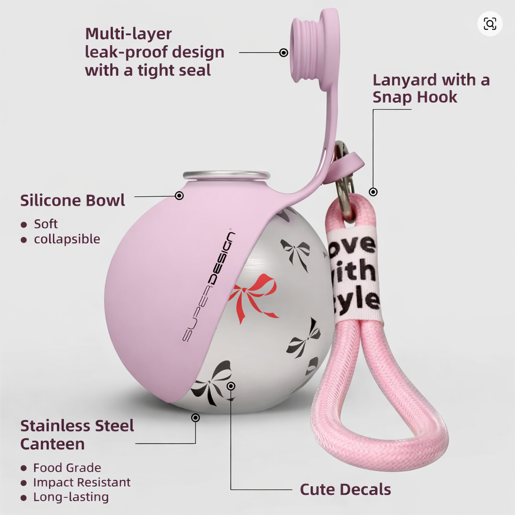 Dog Water Bottle with Bowl