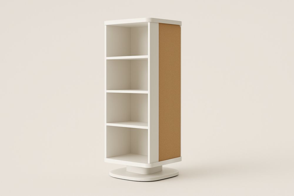 Étagère pivotante en bois blanc 4 étagères