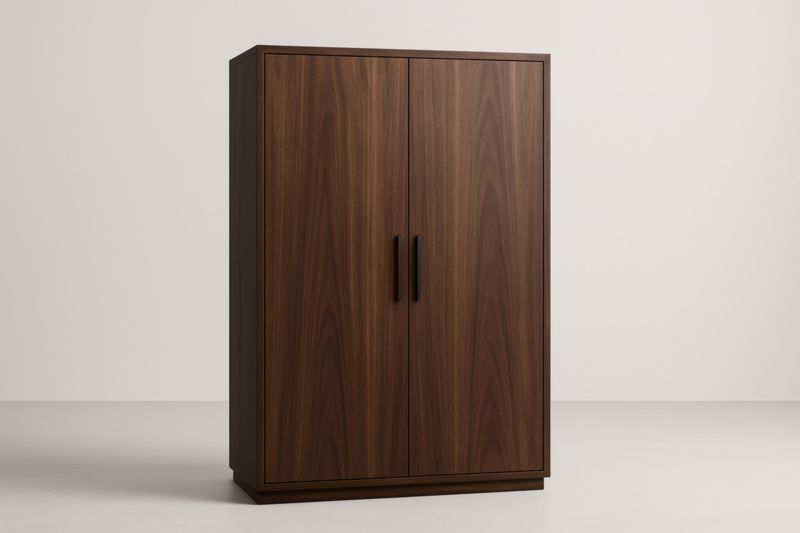 Armoire en bois de noyer brun 180x100x60 cm