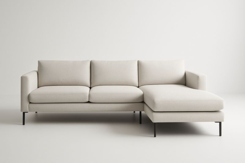 Canapé d'angle tissu 3 places blanc