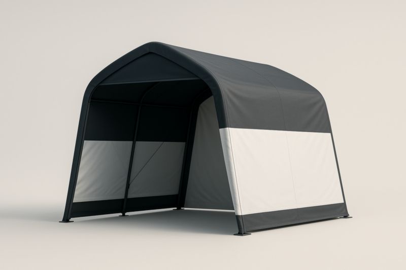 Abri de voiture en acier avec toile en polyéthylène gris/Blanc 3x4m