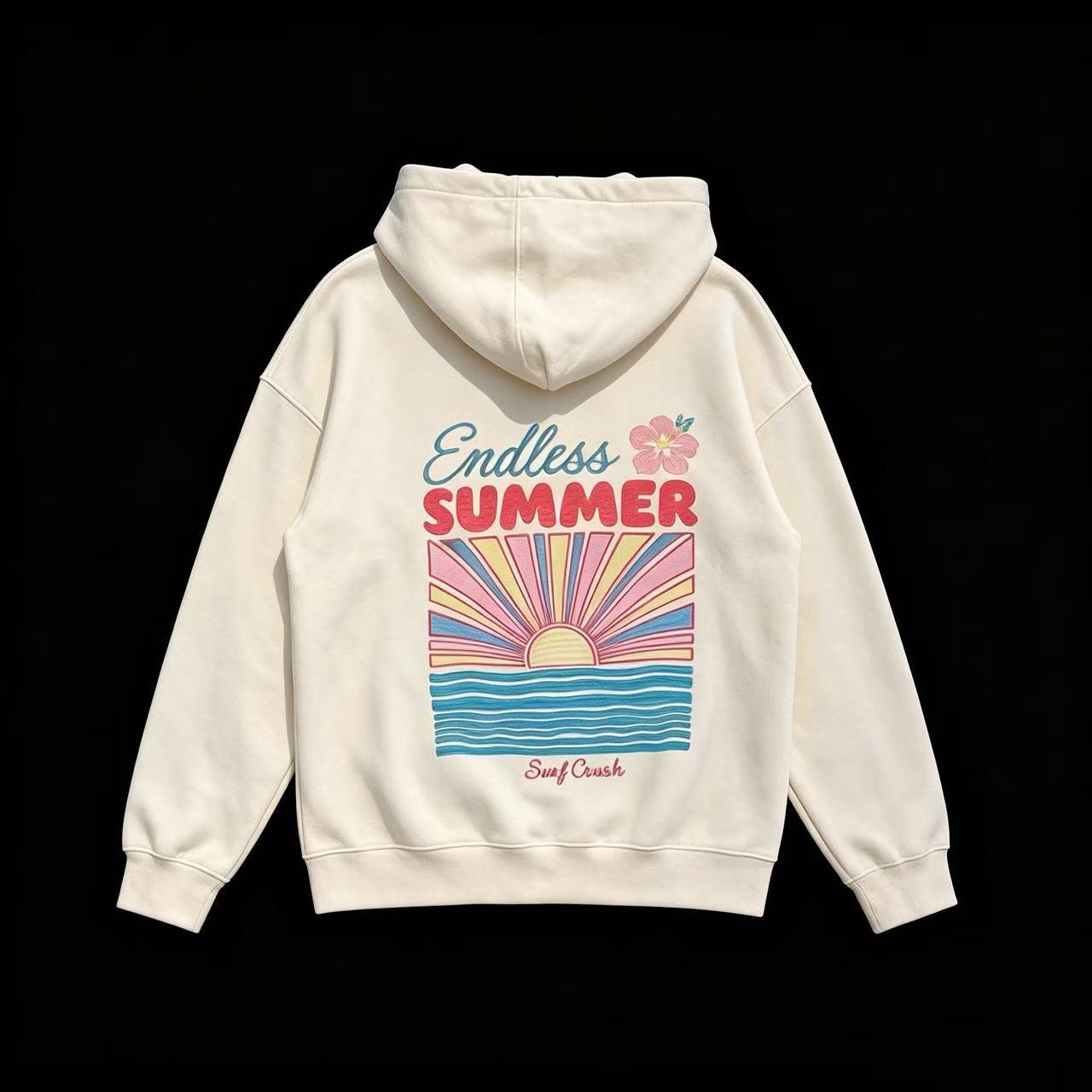 Endless Summer Sun Wave Graphic Pullover Hoodie