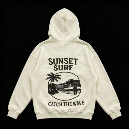 Sunset Surf Graphic Pullover Hoodie