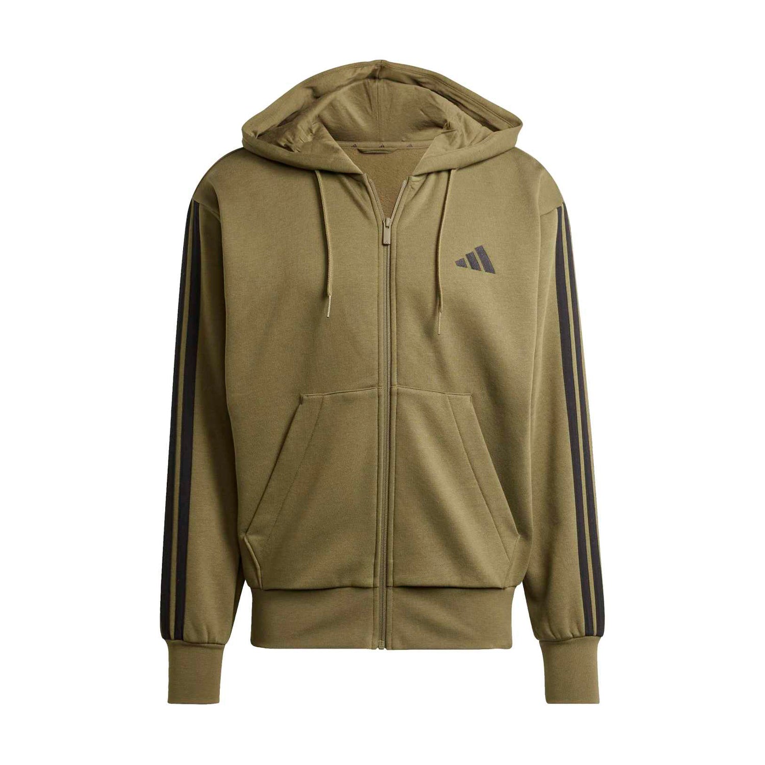 3 Stripes Fleece FZ Hoody -Mens