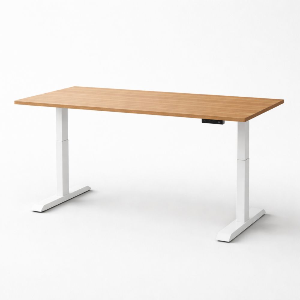 Bureau en Bois et Métal Réglable Blanc 160x80cm-elmroven