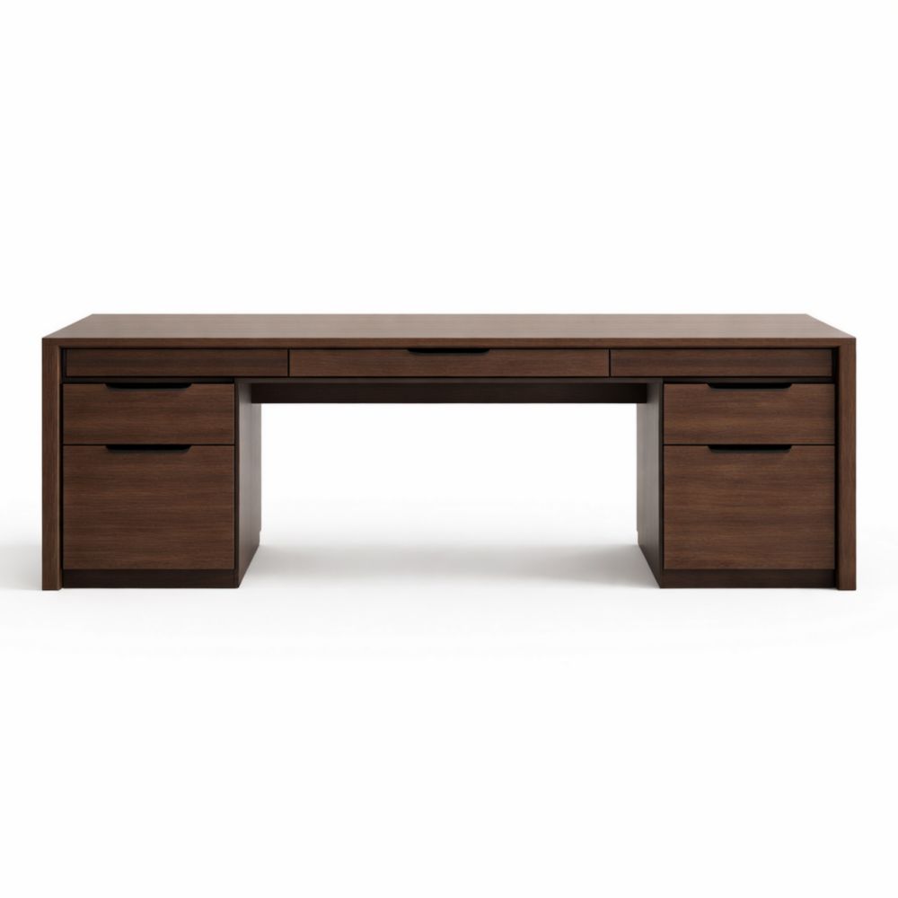 Bureau en bois avec tiroirs, 200×80×75 cm-elmroven