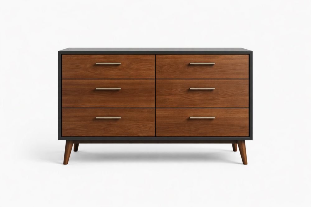 Commode en bois et métal avec 6 tiroirs-maplegorn