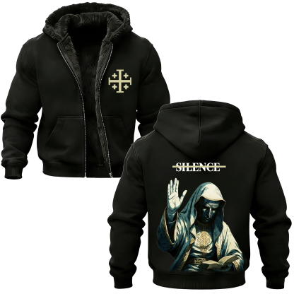 Baldwin IV Vintage Printed Zippered Hooded Fleece Cardigan-Limited Sale