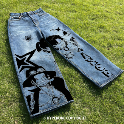 One Piece washed jeans-Limited Sale