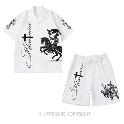 Knight Short-Sleeve Printed Casual Suit-Limited Sale