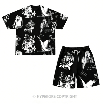 Baldwin IV Retro Print Short-Sleeve Set-Limited Sale