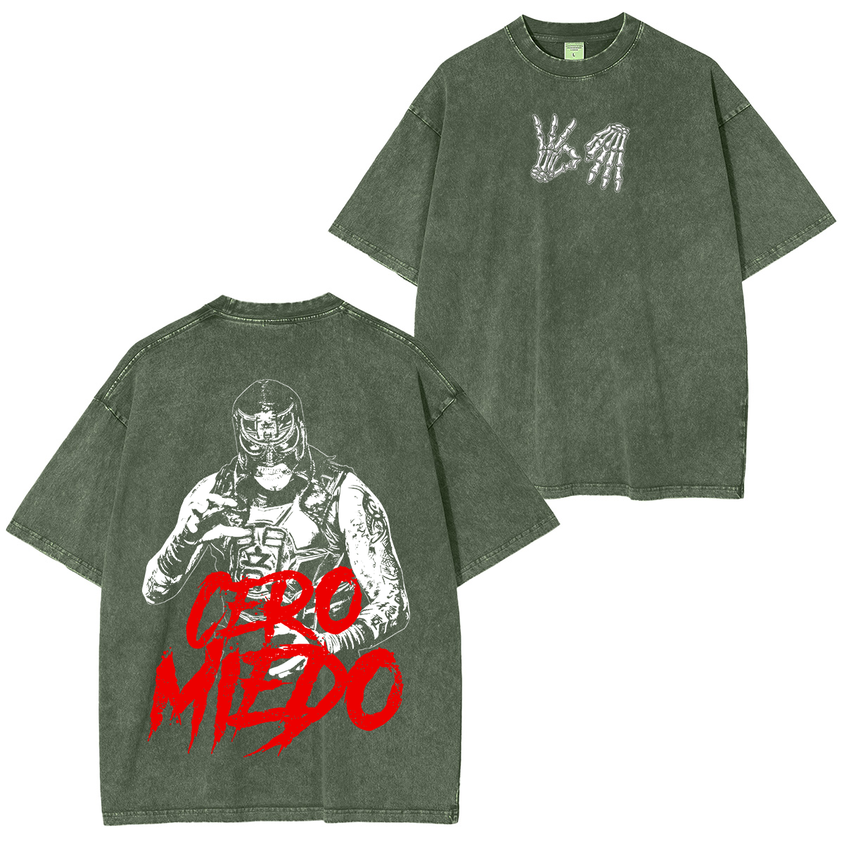 Cero Miedo ,Penta El Zero Miedo Unisex Washed T-Shirt-Limited Sale