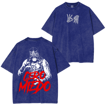 Cero Miedo ,Penta El Zero Miedo Unisex Washed T-Shirt-Limited Sale