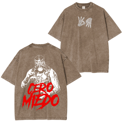 Cero Miedo ,Penta El Zero Miedo Unisex Washed T-Shirt-Limited Sale