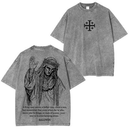 Baldwin IV never gave in to illness King of Jerusalem Washed Unisex T-Shirt-Limited Sale