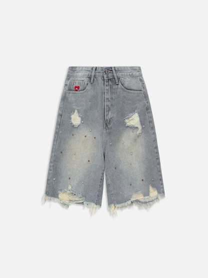 Aelfric Eden Rhinestone Application Jorts-Limited Sale