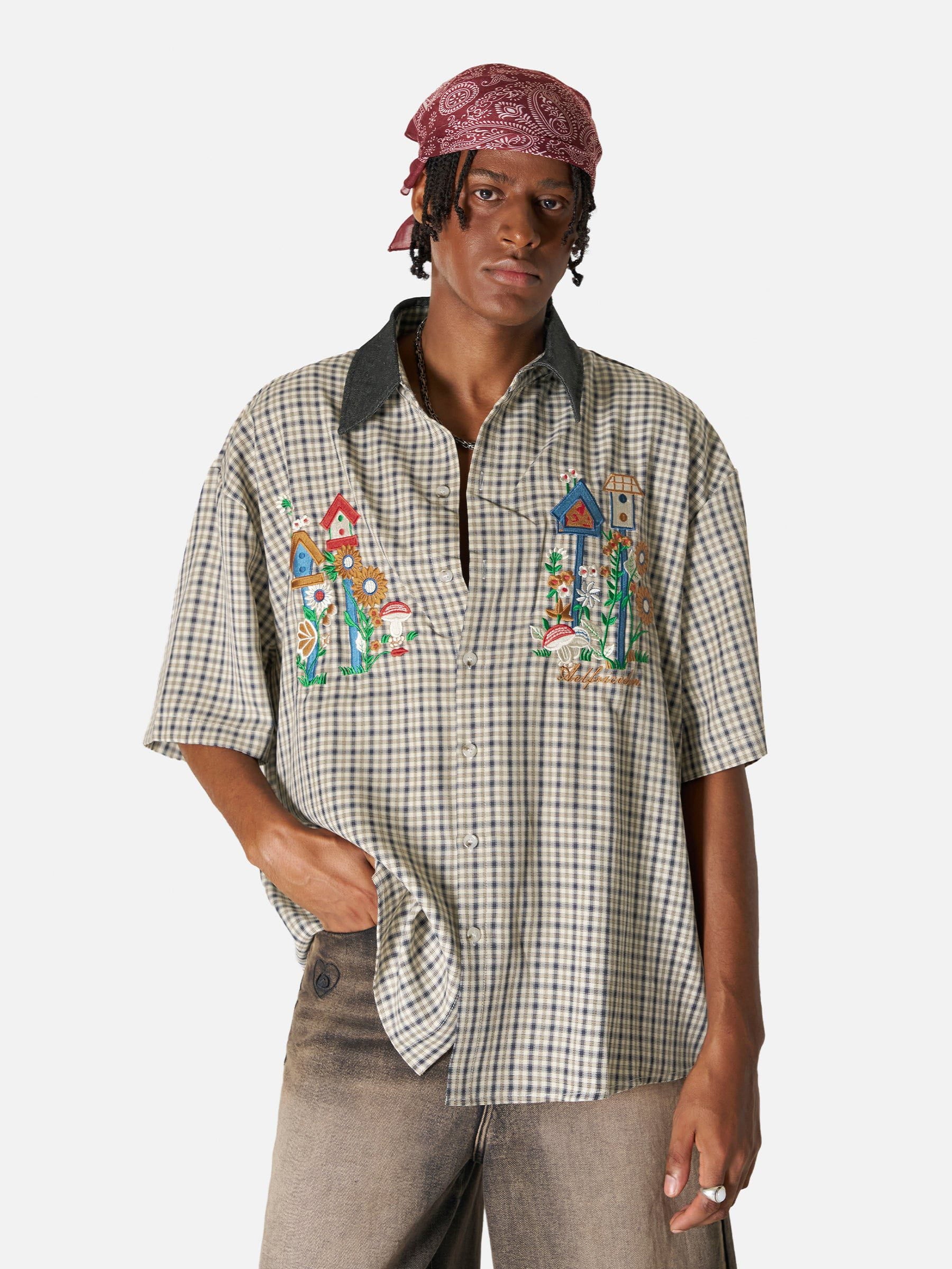 Aelfric Eden Plaid Embroidery Shirt-Limited Sale