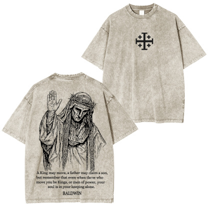 Baldwin IV never gave in to illness King of Jerusalem Washed Unisex T-Shirt-Limited Sale