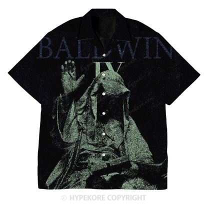 Baldwin IV Retro  Cuban collar short-sleeved shirt-Limited Sale