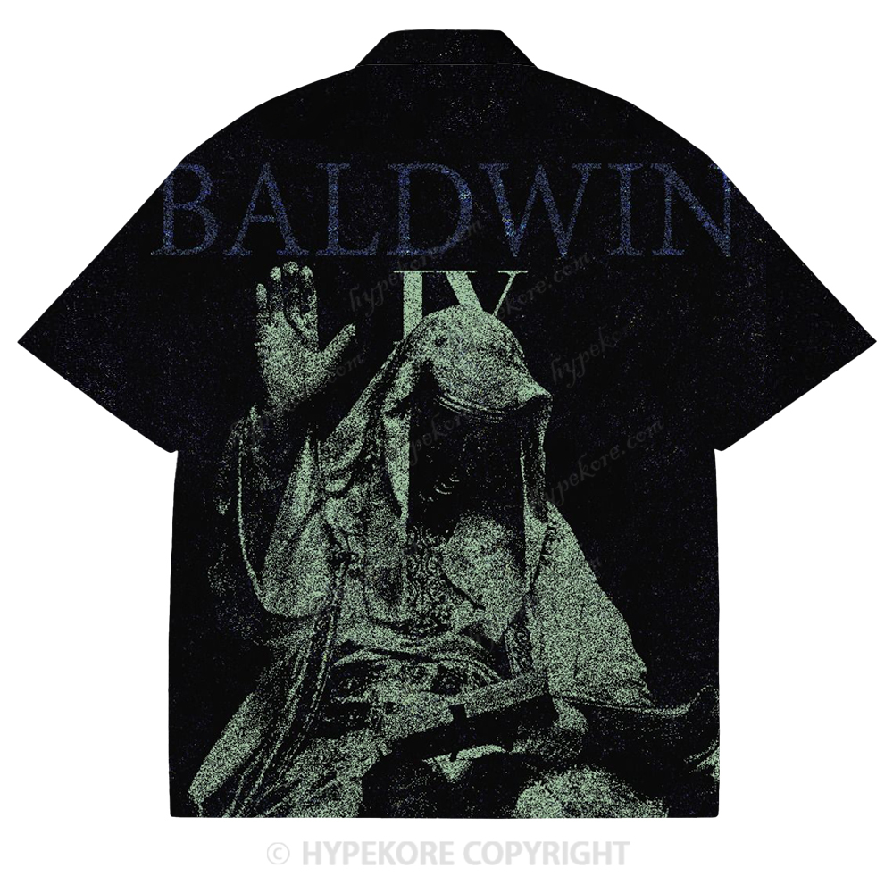 Baldwin IV Retro  Cuban collar short-sleeved shirt-Limited Sale