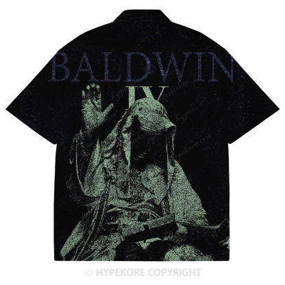 Baldwin IV Retro  Cuban collar short-sleeved shirt-Limited Sale