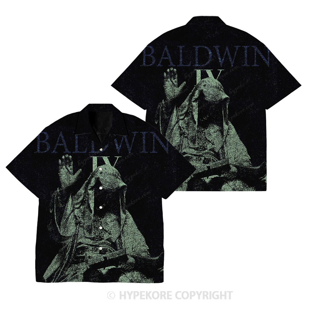 Baldwin IV Retro  Cuban collar short-sleeved shirt-Limited Sale
