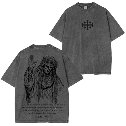 Baldwin IV never gave in to illness King of Jerusalem Washed Unisex T-Shirt-Limited Sale