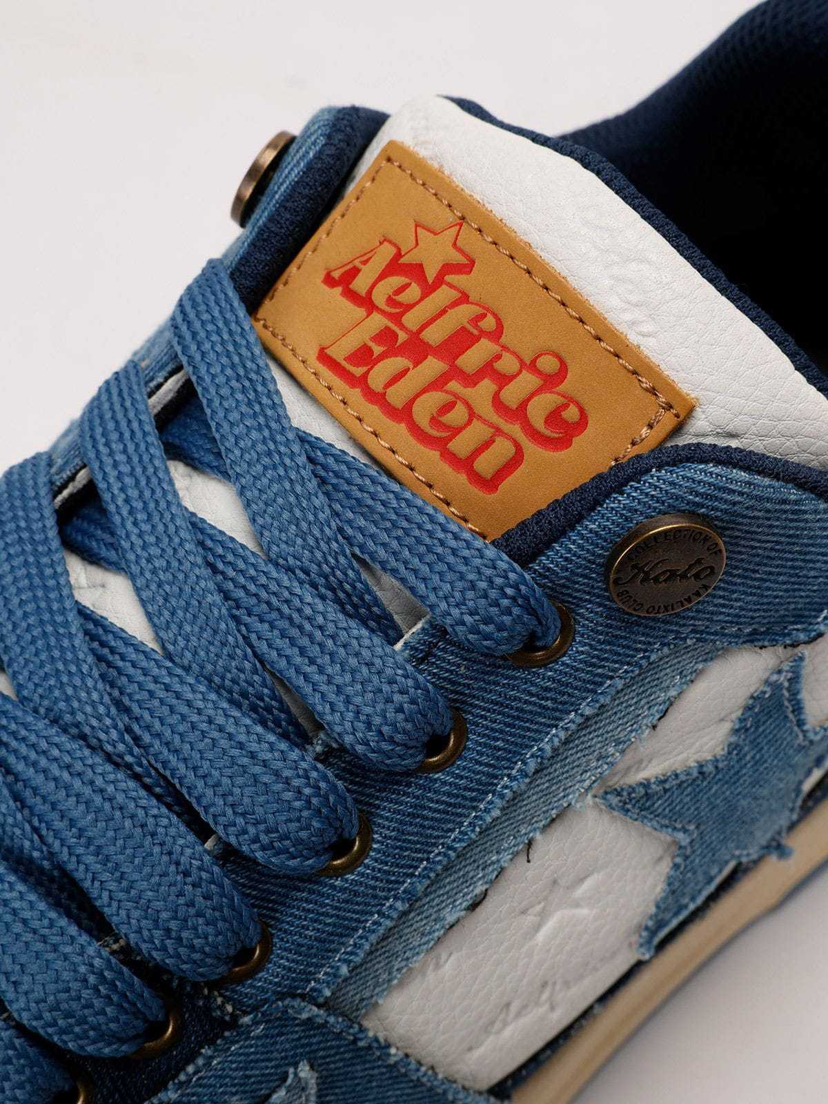 Starry Climb Stars Casual All-Match Denim Skate Shoes-Limited Sale