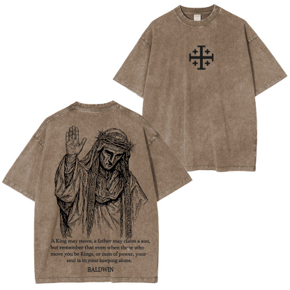 Baldwin IV never gave in to illness King of Jerusalem Washed Unisex T-Shirt-Limited Sale