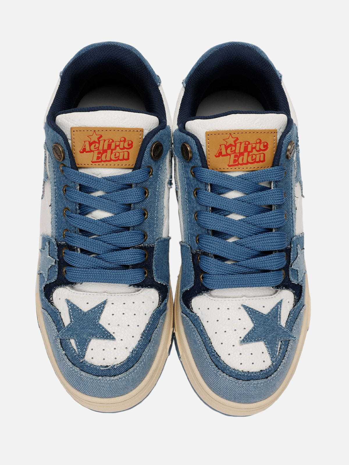 Starry Climb Stars Casual All-Match Denim Skate Shoes-Limited Sale