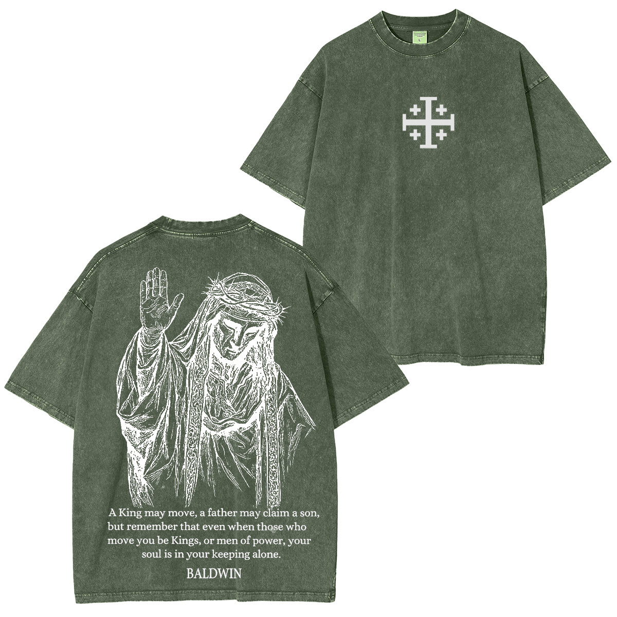 Baldwin IV never gave in to illness King of Jerusalem Washed Unisex T-Shirt-Limited Sale