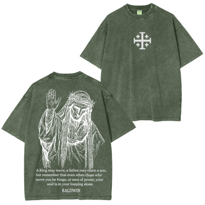 Baldwin IV never gave in to illness King of Jerusalem Washed Unisex T-Shirt-Limited Sale