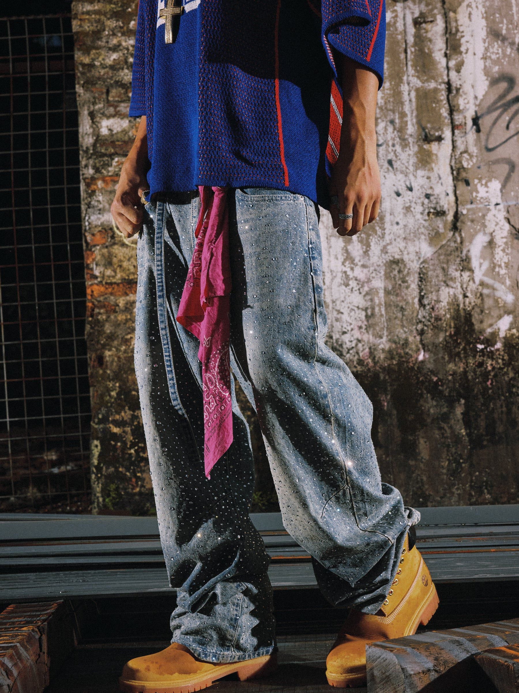 Aelfric Eden Rhinestone Baggy Jeans-Limited Sale