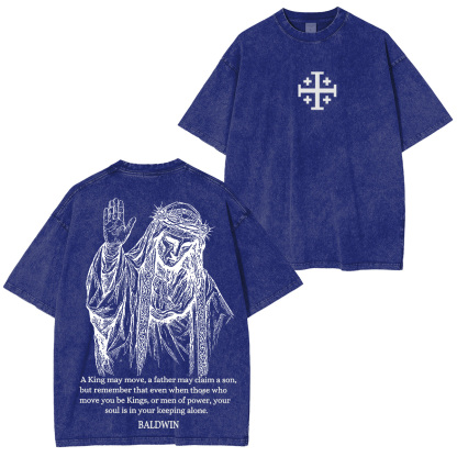 Baldwin IV never gave in to illness King of Jerusalem Washed Unisex T-Shirt-Limited Sale