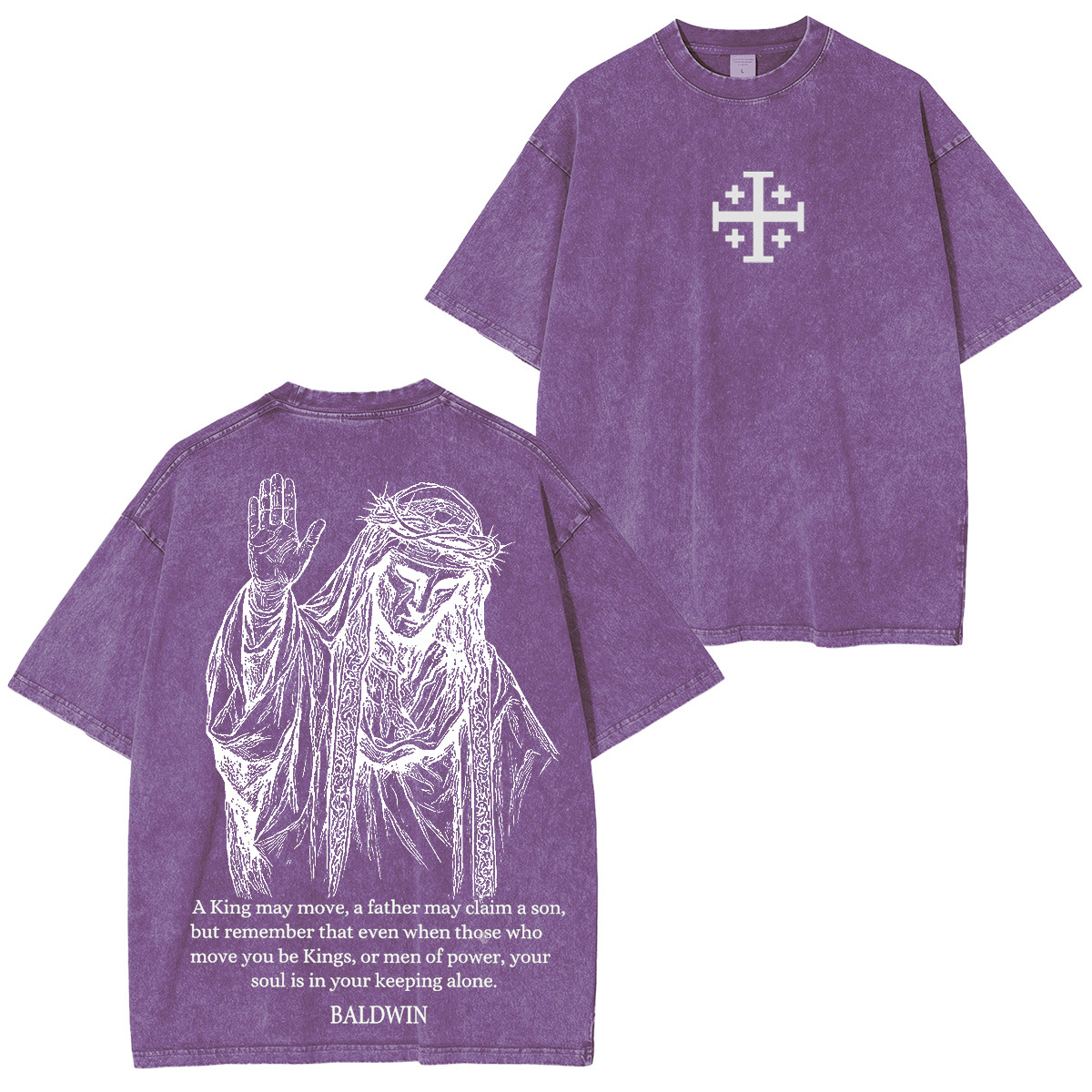 Baldwin IV never gave in to illness King of Jerusalem Washed Unisex T-Shirt-Limited Sale