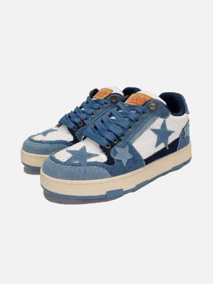 Starry Climb Stars Casual All-Match Denim Skate Shoes-Limited Sale