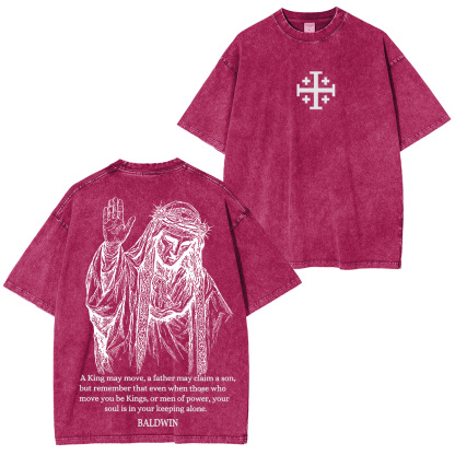 Baldwin IV never gave in to illness King of Jerusalem Washed Unisex T-Shirt-Limited Sale