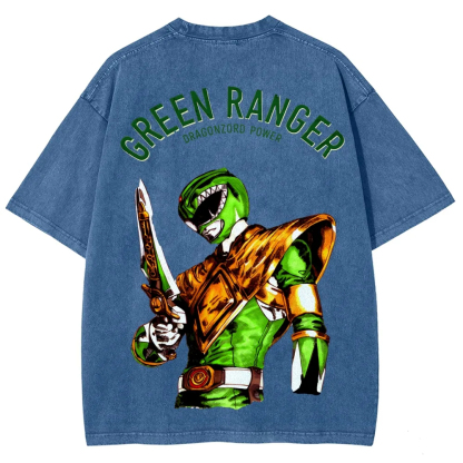 Power Rangers Unisex Fit Washed T-Shirt-Limited Sale