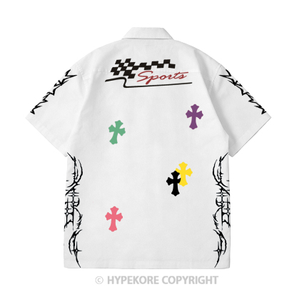 cross Short-Sleeve Printed Casual Suit-Limited Sale
